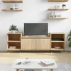 Image de vidaXL Meuble TV Chêne sonoma 160x35x55 cm Bois dingénierie 831335