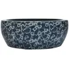 Image de Vasque à poser en céramique - vidaXL - 41x14 cm - Noir et bleu - Motifs vintage - Installation au-dessus du comptoir