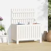 Image de vidaXL Boîte de Rangement de Jardin Coffre à Outils avec Couvercle Organisateur de Terrasse Patio Extérieur Blanc Bois 836145