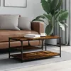 Image de vidaXL Table basse chêne fumé 90x49x40 cm bois dingénierie 835311