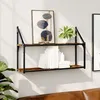 Image de vidaXL Étagère murale 2 niveaux chêne fumé 80x21x51 cm bois ingénierie 835466