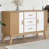 Image de vidaXL Buffet OLDEN blanc et marron 114x43x735 cm bois massif de pin 358599