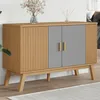 Image de vidaXL Buffet Meuble de Rangement avec Pieds Armoire de Rangement Organisateur Intérieur Salon Moderne Gris et Marron 358610