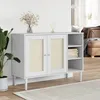 Image de vidaXL Buffet SENJA aspect rotin blanc 112x40x80cm bois massif de pin 358029