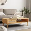 Image de vidaXL Table basse SENJA aspect rotin marron 100x55x33 cm bois massif 358046
