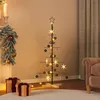 Image de vidaXL Arbre de Noël en métal avec base en bois noir 120 cm 359603