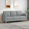 Image de vidaXL Canapé à 3 places Gris clair 180 cm Tissu 359099
