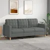 Image de vidaXL Canapé à 3 places Gris foncé 180 cm Tissu 359100