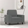 Image de vidaXL Fauteuil Canapé avec Coussin Siège avec Accoudoirs et Dossier Rembourrés Meuble de Salle de Séjour Moderne Gris 359376