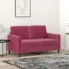 Image de vidaXL Canapé à 2 places Rouge bordeaux 120 cm Velours 359436
