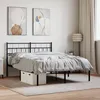 Image de vidaXL Cadre de lit métal sans matelas avec tête de lit noir 140x190cm 355659