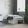 Image de vidaXL Cadre de lit métal avec tête de lit-pied de lit blanc 90x200 cm 355719