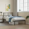 Image de vidaXL Cadre de lit métal sans matelas avec tête de lit noir 75x190 cm 372169