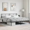 Image de vidaXL Cadre de lit métal avec tête de lit noir 193x203 cm 372185