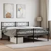 Image de vidaXL Cadre de lit métal avec tête de lit-pied de lit noir 140x190 cm 372295
