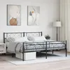 Image de vidaXL Cadre de lit métal avec tête de lit-pied de lit noir 180x200 cm 372299