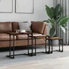 Image de vidaXL Tables basses gigognes 3 pcs chêne fumé bois dingénierie 837819