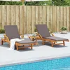 Image de vidaXL Chaises longues lot de 2 avec coussins 200x68x83 cm bois acacia 3206373