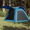 Image de vidaXL Tente de Camping 4 Personnes Tente dOmbrage avec Sac de Transport Auvent Portable avec Parois Latérales Bleu 94357