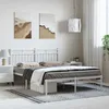 Image de vidaXL Cadre de lit métal sans matelas et tête de lit blanc 150x200 cm 373742