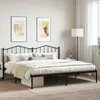 Image de vidaXL Cadre de lit métal avec tête de lit noir 193x203 cm 373795