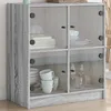 Image de vidaXL Armoire latérale avec portes en verre sonoma gris 68x37x755 cm 836383