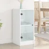 Image de vidaXL Armoire latérale avec portes en verre blanc 35x37x755 cm 836399