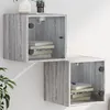 Image de vidaXL Tables de chevet et portes vitrées 2pcs sonoma gris 35x37x35cm 836473