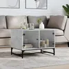 Image de vidaXL Table Basse avec Portes en Verre Bout de Canapé avec Rangement Table dAppoint Salon Salle de Séjour Intérieur 836542