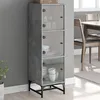Image de vidaXL Buffet avec portes en verre gris béton 35x37x120 cm 836563