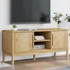 Image de vidaXL Meuble TV FLORO cire marron 114x43x55 cm bois massif de pin banc TV meuble hifi centre de divertissement buffet 374014