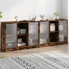 Image de vidaXL Bibliothèque avec Portes Armoire à Livres avec Rangement Meuble à Livres Bureau Salon Moderne Chêne Fumé Bois 3206535