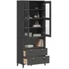 Image de vidaXL Buffet VIKEN gris anthracite 80x40x200 cm bois massif de pin 3207143