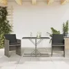 Image de vidaXL Ensemble de Bistro avec Coussins 3 pcs Chaises et Table de Patio Meubles de Terrasse Arrière-cour Extérieur Gris 365064