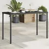 Image de vidaXL Table de Jardin Dessus en Verre Table à Manger Table de Repas Meuble de Patio Balcon Terrasse Extérieur Noir 365072