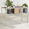 Image de vidaXL Table de Jardin Dessus en Verre Table à Manger Table de Repas Meuble de Patio Balcon Terrasse Extérieur Gris 365079
