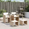 Image de Ensemble à manger de jardin - VIDAXL - 5 pièces - Coussins amovibles - Rangement compact - Verre trempé