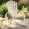 Image de vidaXL Chaise à Bascule AdiRondack Fauteuil avec Dossier Siège avec Accoudoirs Meuble de Terrasse Patio Extérieur Bois 365093