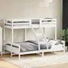 Image de vidaXL Lit superposé sans matelas 80x200/140x200 cm blanc bois massif 3207166