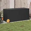 Image de vidaXL Boîte de Rangement de Jardin et Roues Coffre à Outils Meuble de Rangement Organisateur de Terrasse Patio Noir 365316
