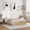 Image de vidaXL Cadre de lit avec tiroirs sans matelas chêne sonoma 120x190 cm 3207317
