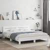 Image de vidaXL Cadre de Lit avec Tête de Lit et LED Lit Double avec Sommier à Lattes Lit Adulte de Chambre Blanc 160x200 cm Bois 3207532
