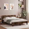 Image de vidaXL Cadre de lit avec LED sans matelas chêne fumé 140x190 cm 3207564