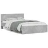 Image de vidaXL Cadre de lit avec tête de lit et LED gris béton 140x190 cm 3207626