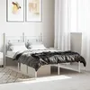 Image de vidaXL Cadre de lit métal sans matelas et tête de lit blanc 120x200 cm 374386