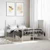 Image de vidaXL Cadre de lit métal sans matelas et pied de lit blanc 120x190 cm 374403