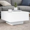 Image de vidaXL Table Basse avec Lumières LED Table dAppoint Bout de Canapé Meuble de Salon Salle de Séjour Moderne Blanc Bois 836574