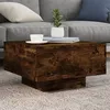 Image de vidaXL Table Basse avec Lumières LED Table dAppoint Bout de Canapé Meuble de Salon Salle de Séjour Moderne Chêne Fumé 836578