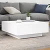 Image de vidaXL Table Basse avec Lumières LED Table dAppoint Bout de Canapé Meuble de Salon Salle de Séjour Moderne Blanc Bois 836588