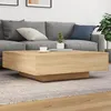 Image de vidaXL Table basse avec lumières LED chêne sonoma 100x100x31 cm 836604
